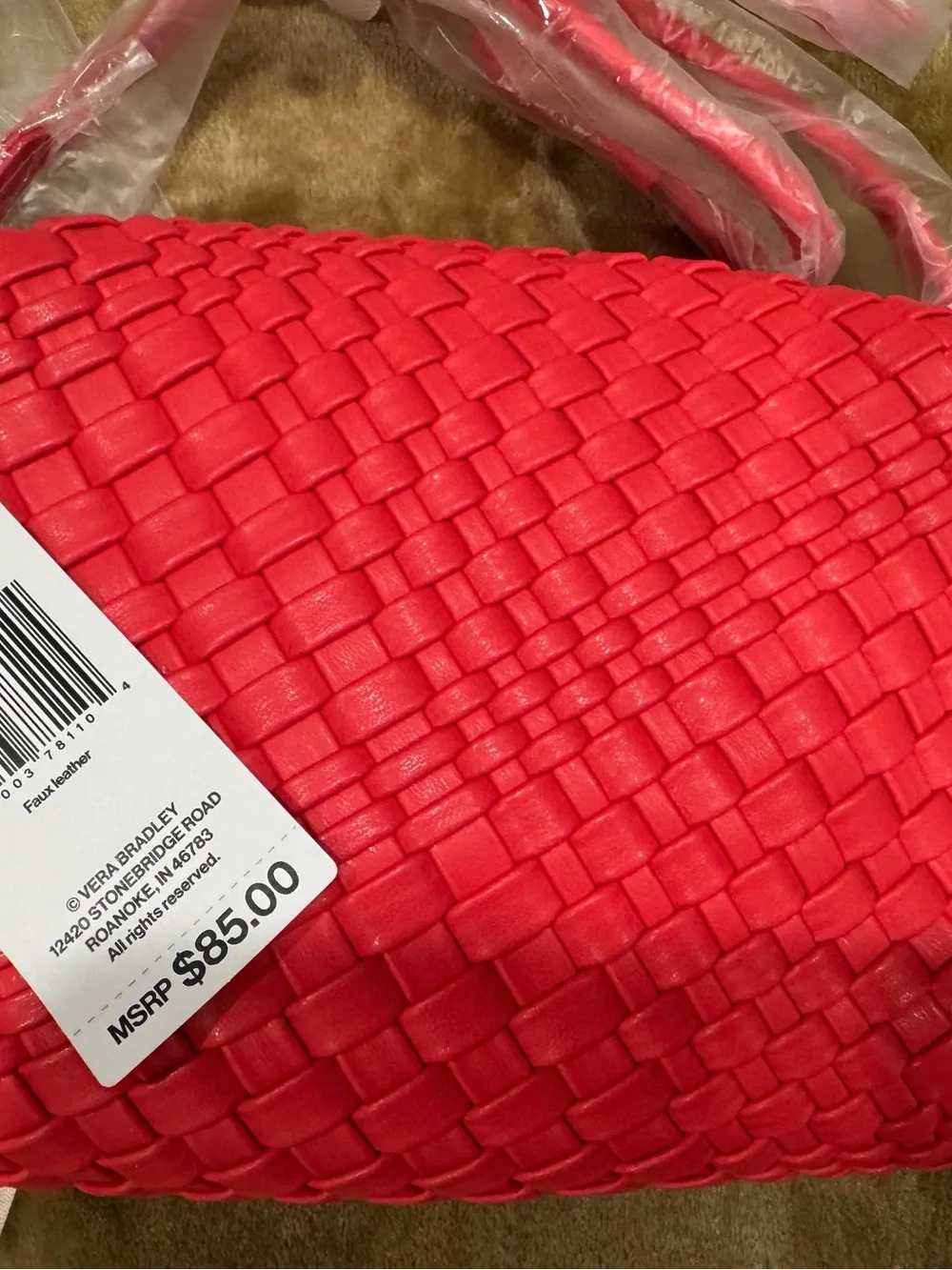 Vera Bradley Crossbody Woven Leather in Coral